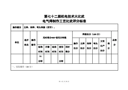 机电技术比武工艺评分标准(定稿)
