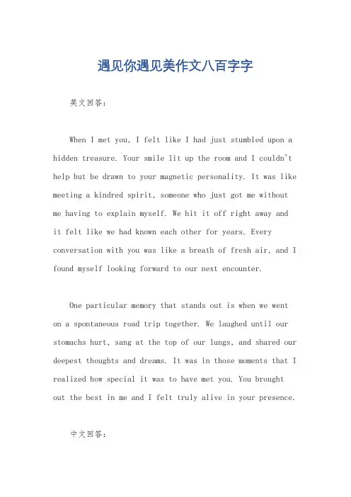 遇见你遇见美作文八百字字