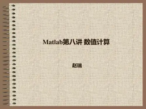 matlab第八讲数值计算