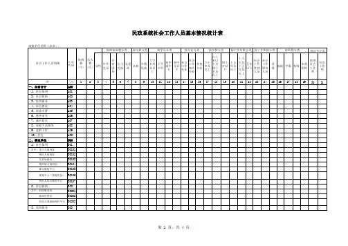 社会工作人员基本情况统计表