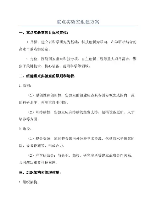 重点实验室组建方案