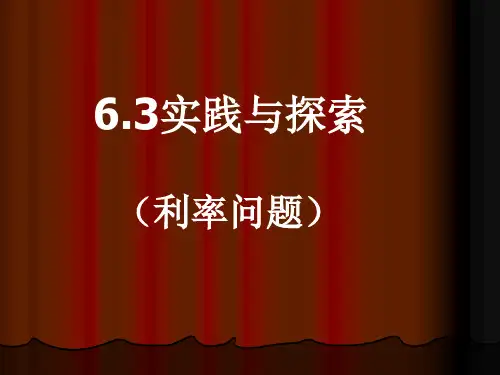 6.3储存与利率