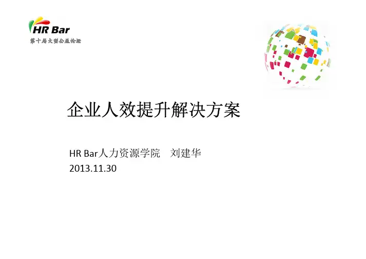 企业人效提升解决方案-刘建华20131130