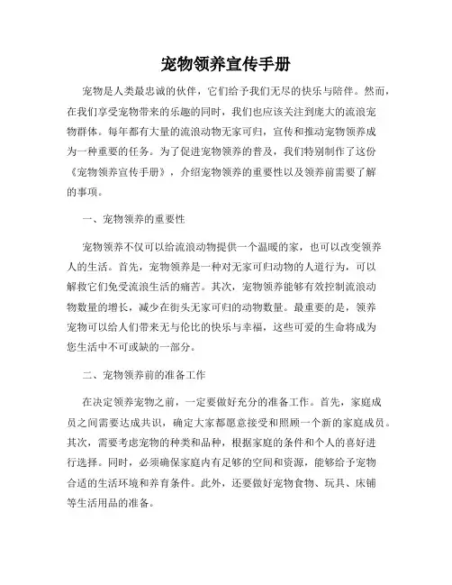 宠物领养宣传手册