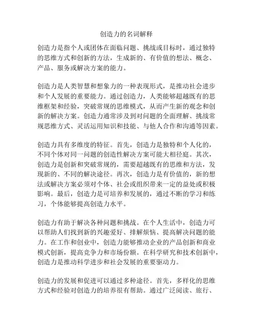 创造力的名词解释