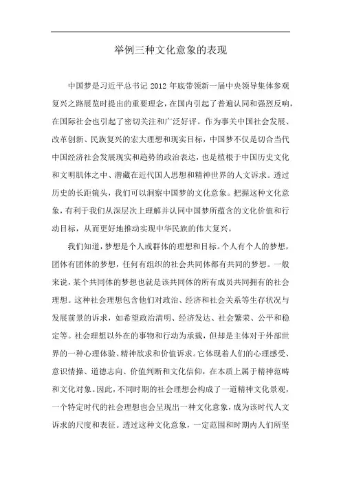 举例三种文化意象的表现