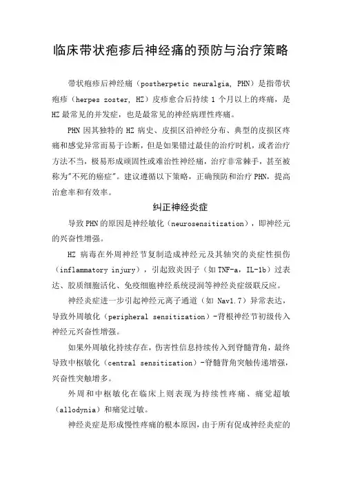 临床带状疱疹后神经痛预防与治疗策略