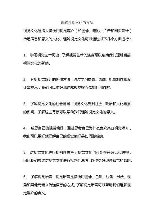 理解视觉文化的方法