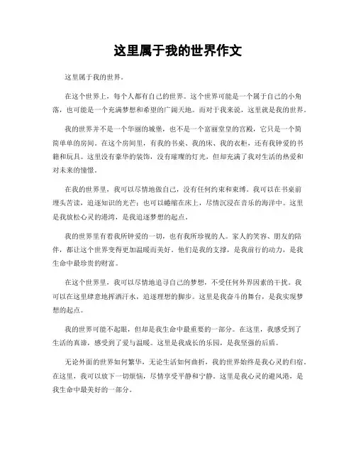 这里属于我的世界作文
