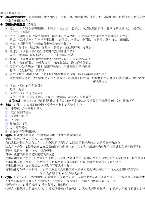 建设法规复习笔记
