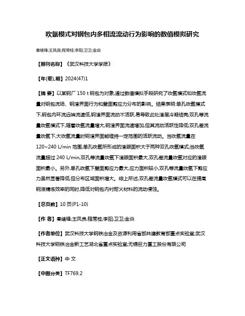 吹氩模式对钢包内多相流流动行为影响的数值模拟研究