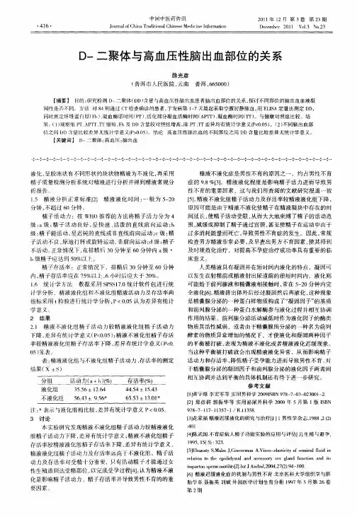 D-二聚体与高血压性脑出血部位的关系