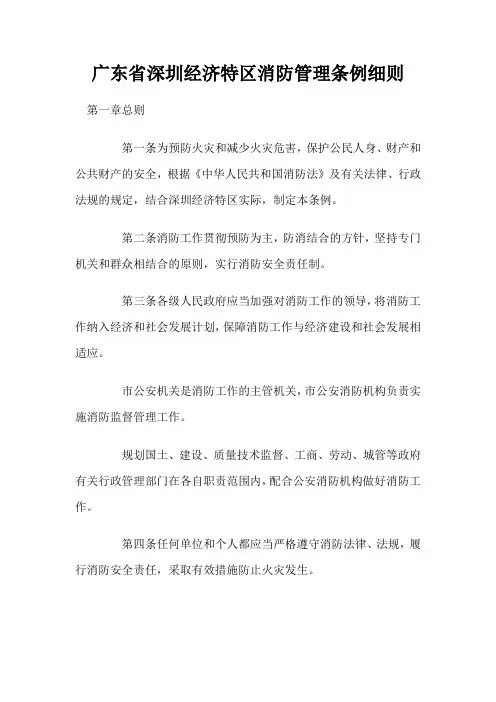广东省深圳经济特区消防管理条例细则