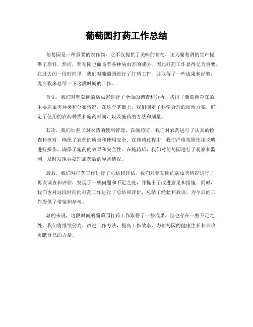 葡萄园打药工作总结
