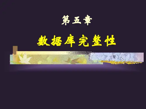 第5章数据库完整性