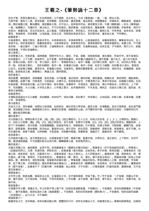 王羲之-《筆勢論十二章》