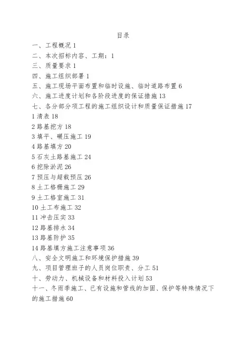 某高速改扩建工程项目施工组织设计