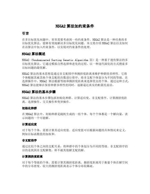nsga2算法加约束条件