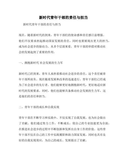新时代青年干部的责任与担当