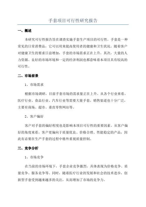 手套项目可行性研究报告