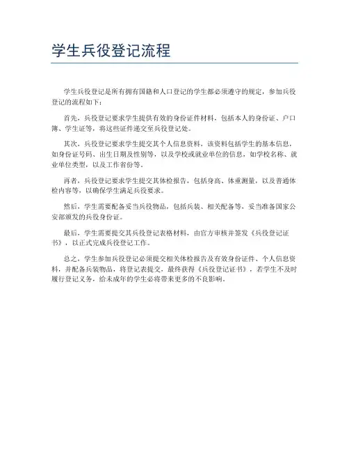 学生兵役登记流程