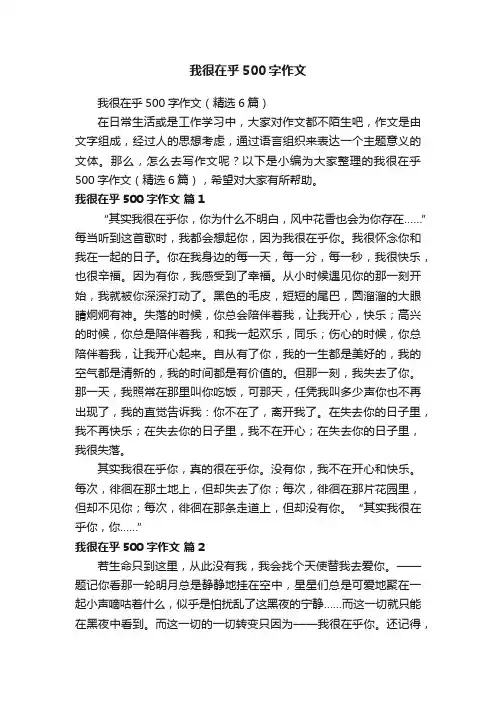 我很在乎500字作文