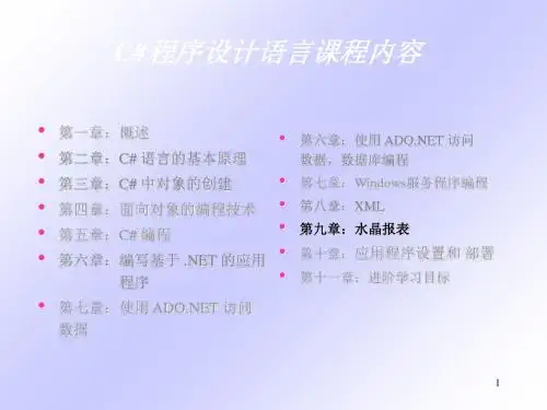 C#程序设计语言课程之水晶报表(ppt 18页)
