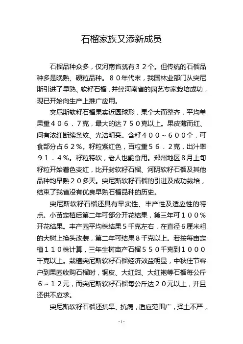 石榴家族又添新成员