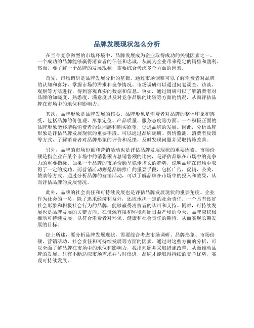 品牌发展现状怎么分析