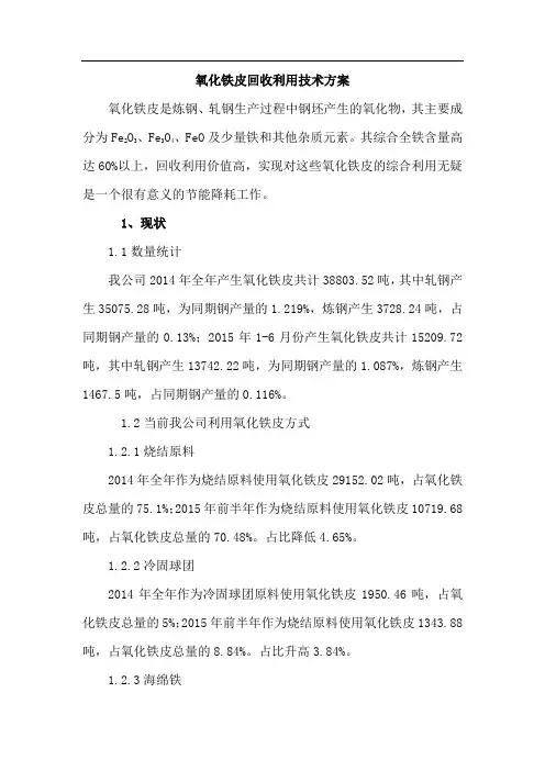 氧化铁皮回收利用技术方案