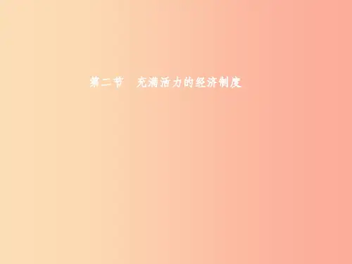 八年级政治下册 第一单元 生活在社会主义国家里 第二节 充满活力的经济制度课件 湘教版