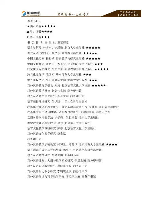 2016-2017年中央民族大学汉语国际教育专业考研参考用书—新祥旭考研辅导