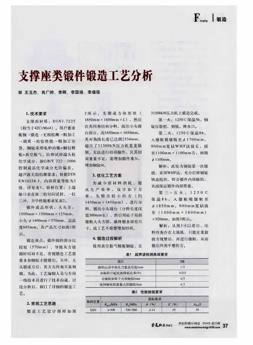 支撑座类锻件锻造工艺分析