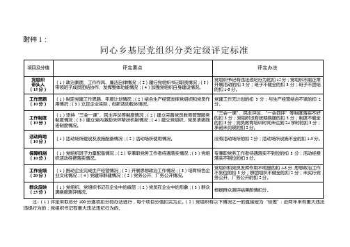 基层党组织分类定级评分标准