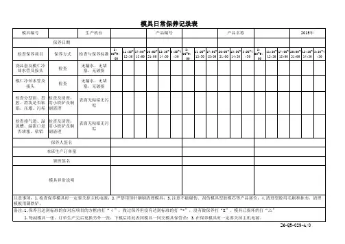 模具日常保养记录表