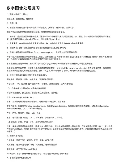 数字图像处理复习