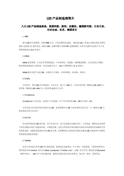 LED产品制造商简介