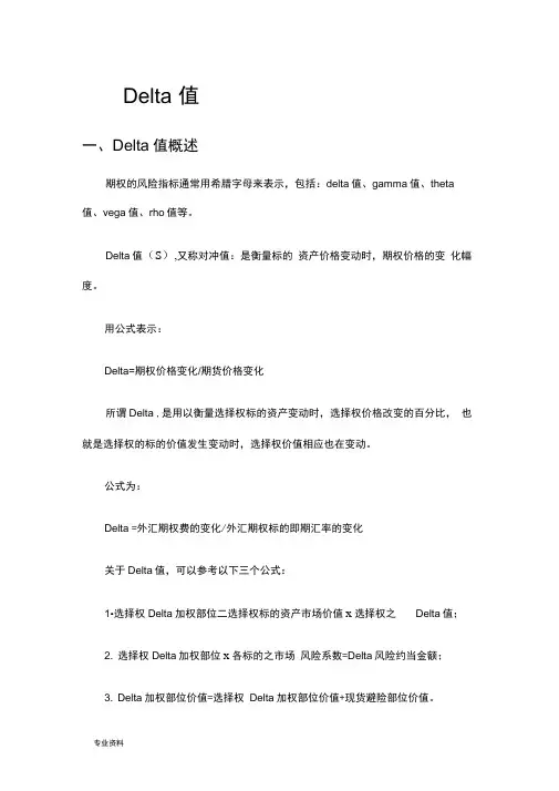 期权风险指标--希腊字母