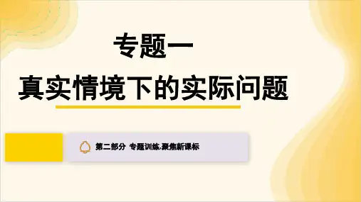 专题一 真实情境下的实际问题   课件 2024年中考化学二轮专题复习(广东专版)