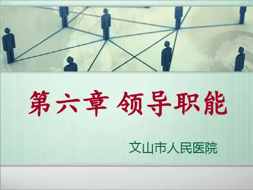 护理管理学 领导职能