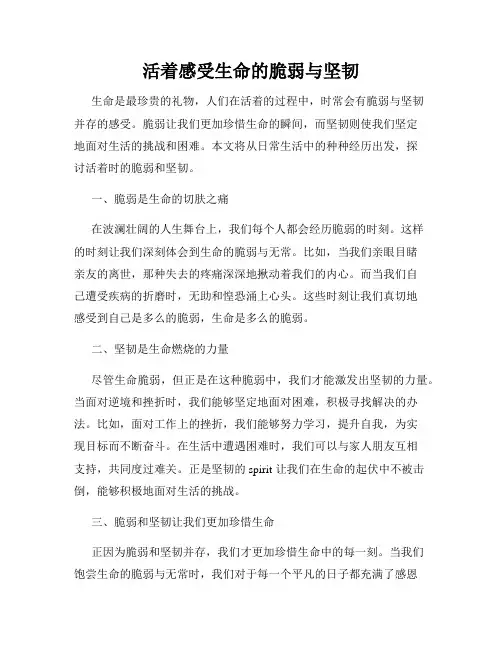 活着感受生命的脆弱与坚韧