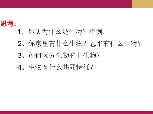 七年级生物课件：第一节生物的特征
