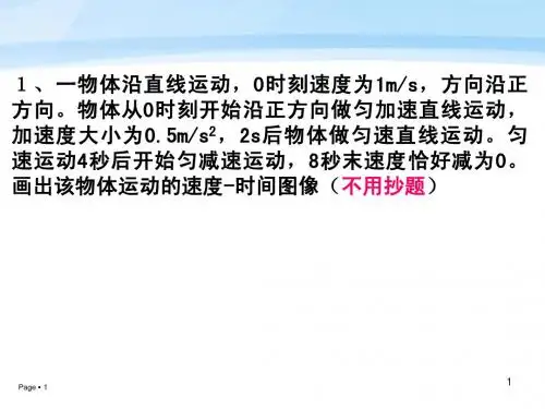 速度时间图像习题