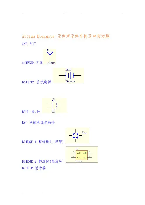altium封装库大全原理图库中英图对照