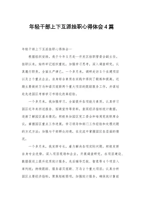 年轻干部上下互派挂职心得体会4篇
