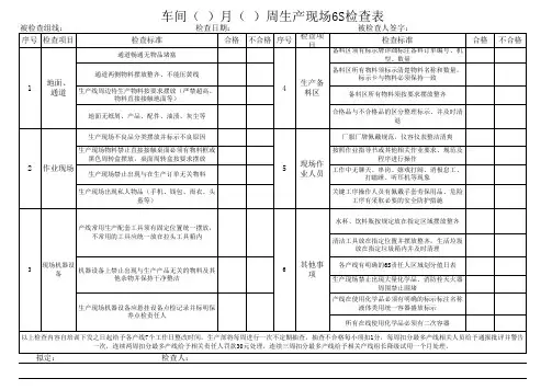 车间现场6S检查表