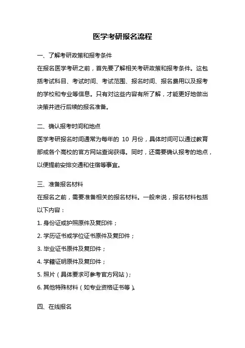 医学考研报名流程