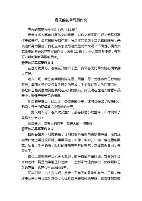 春天的花草写景作文（通用11篇）