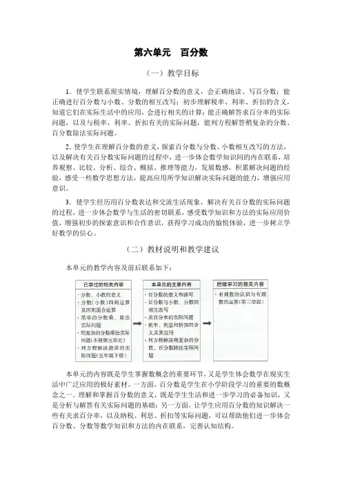 苏教版六年级数学上册第六单元教材分析(教案)