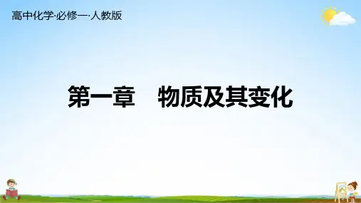 人教版高中化学 必修一 第一章 期末复习 练习题教学课件PPT中学公开课